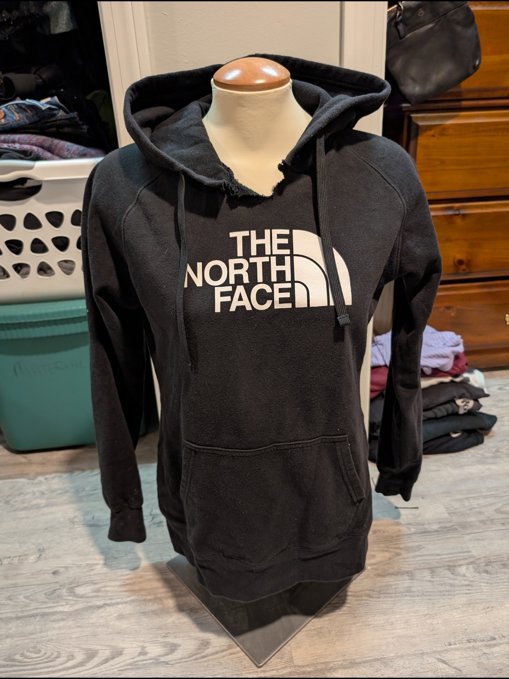 The North Face Black Crewneck Pullover with White Logo